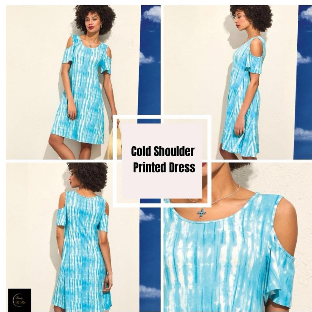 Cold Shoulder Printed Dress